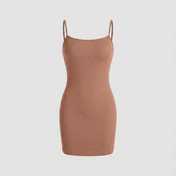 Sculptura shapewear slip mini dress light brown flat-lay