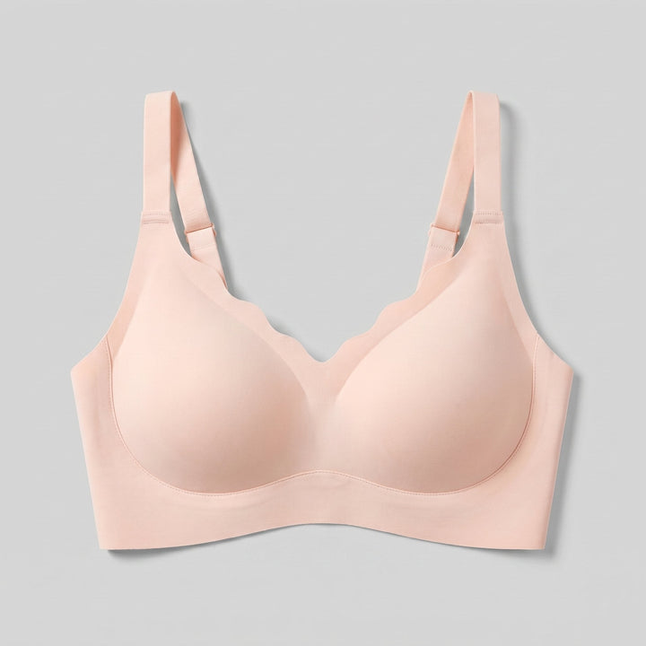 Sera seamless push-up bra apricot pink front