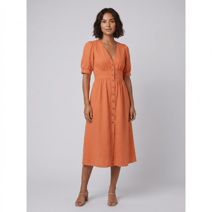 Serafina elegant dress orange - The store Vancouver