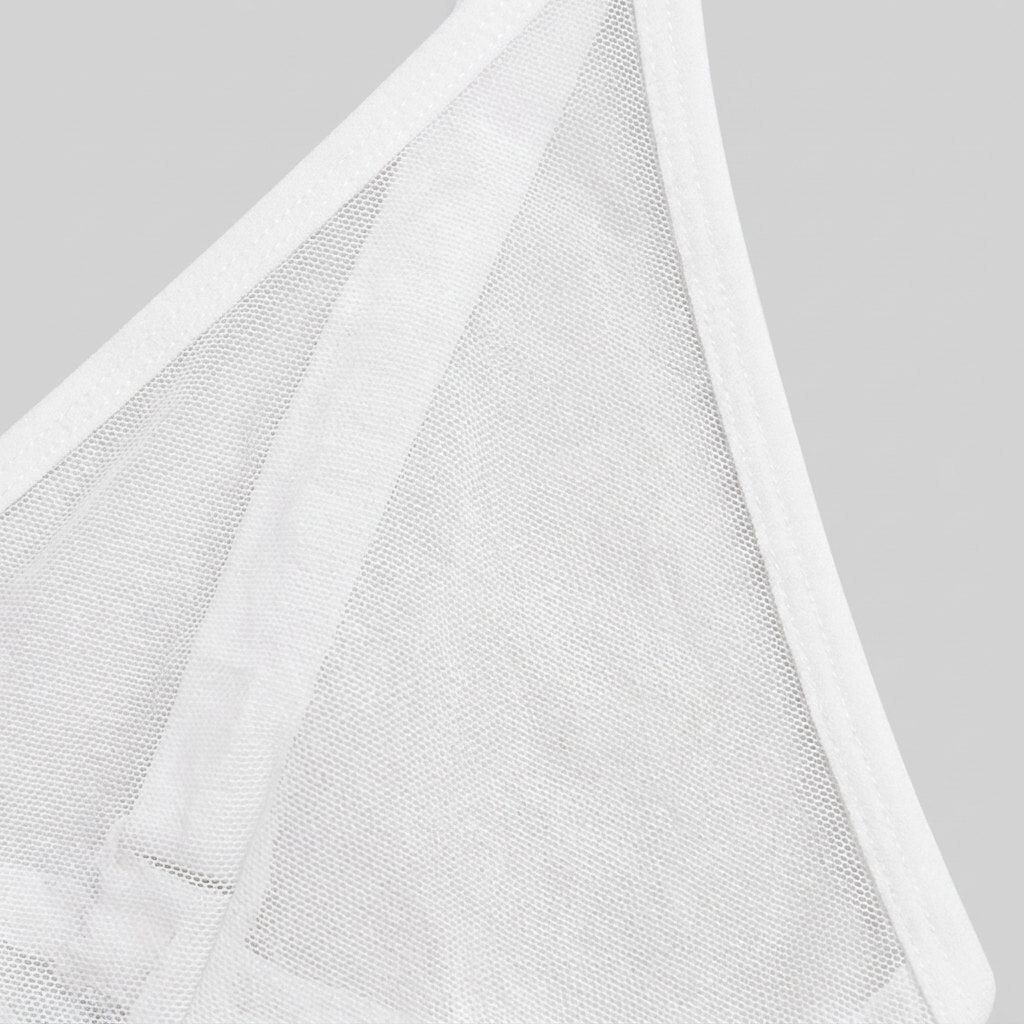 Sieve Triangle Bra white sheer micromesh fabric detail