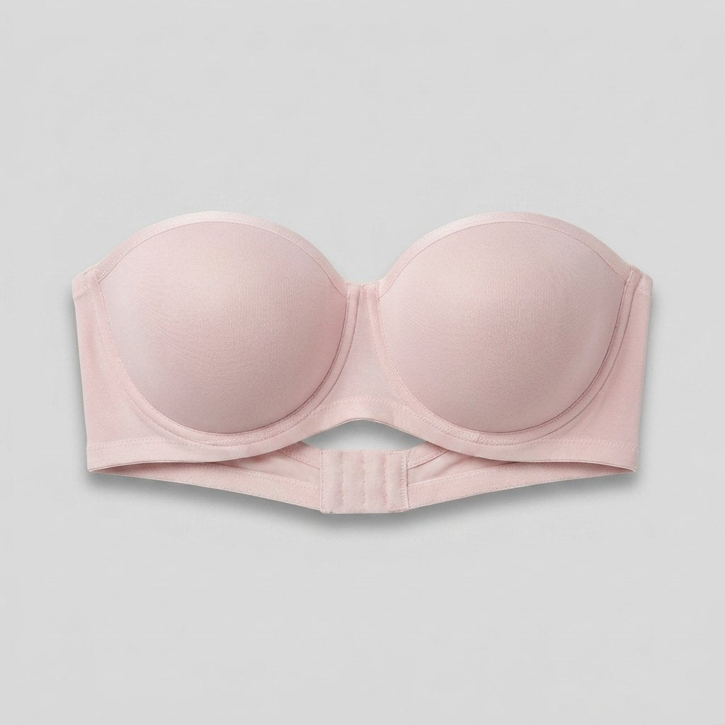 Sleek Balconette Bra Pink molded strapless