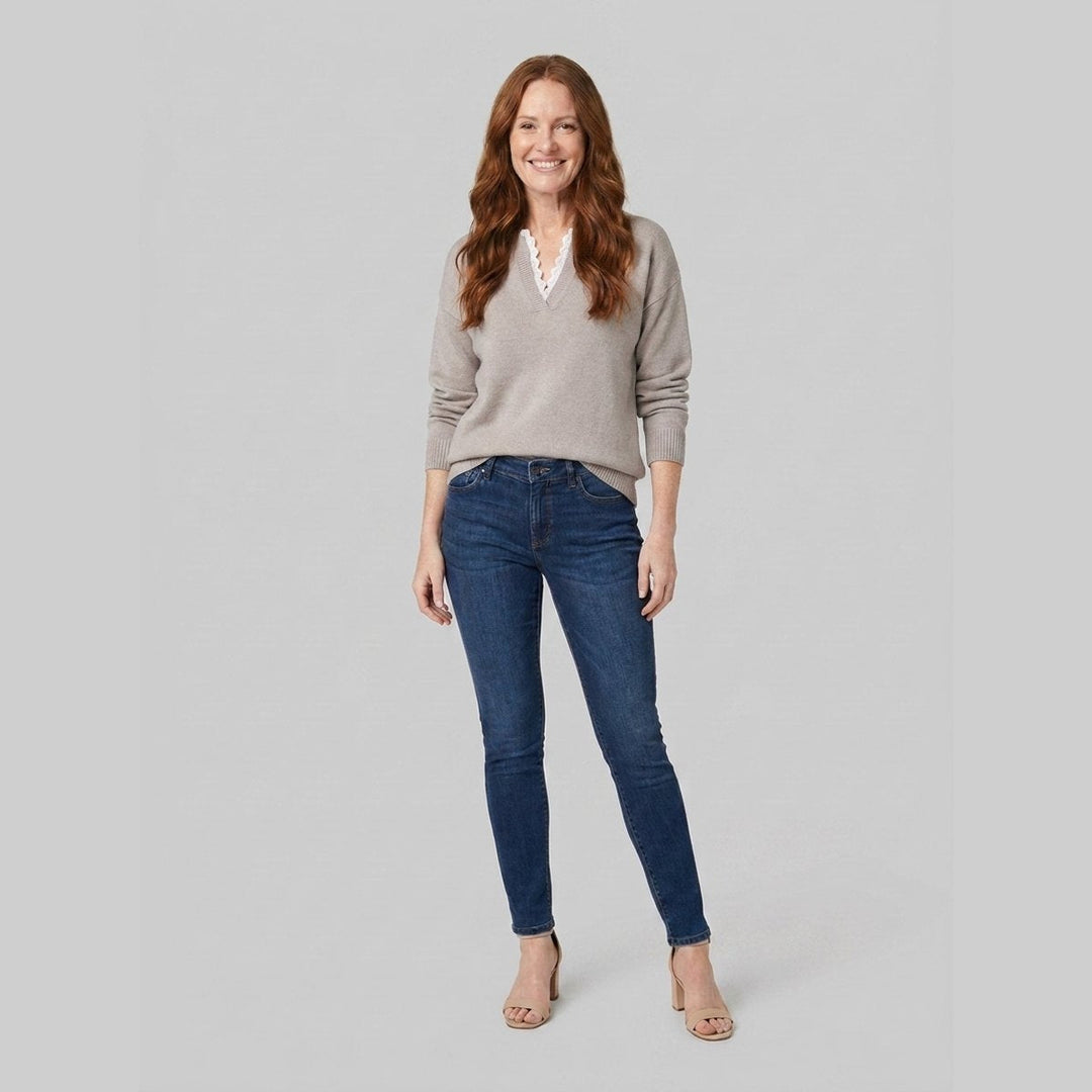 Sofi lace-trim blouse in gray