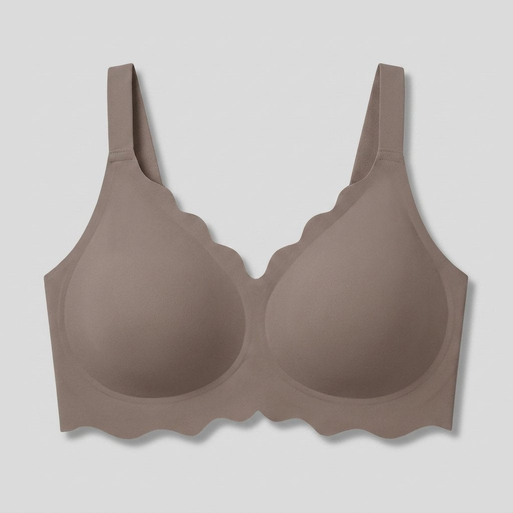 Sofia Wireless Bra Gray scalloped