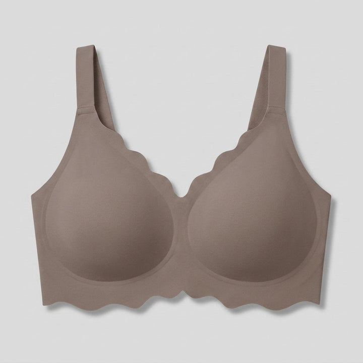 Sofia Wireless Bra Gray scalloped