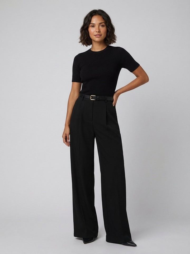 Sola wide leg pants black