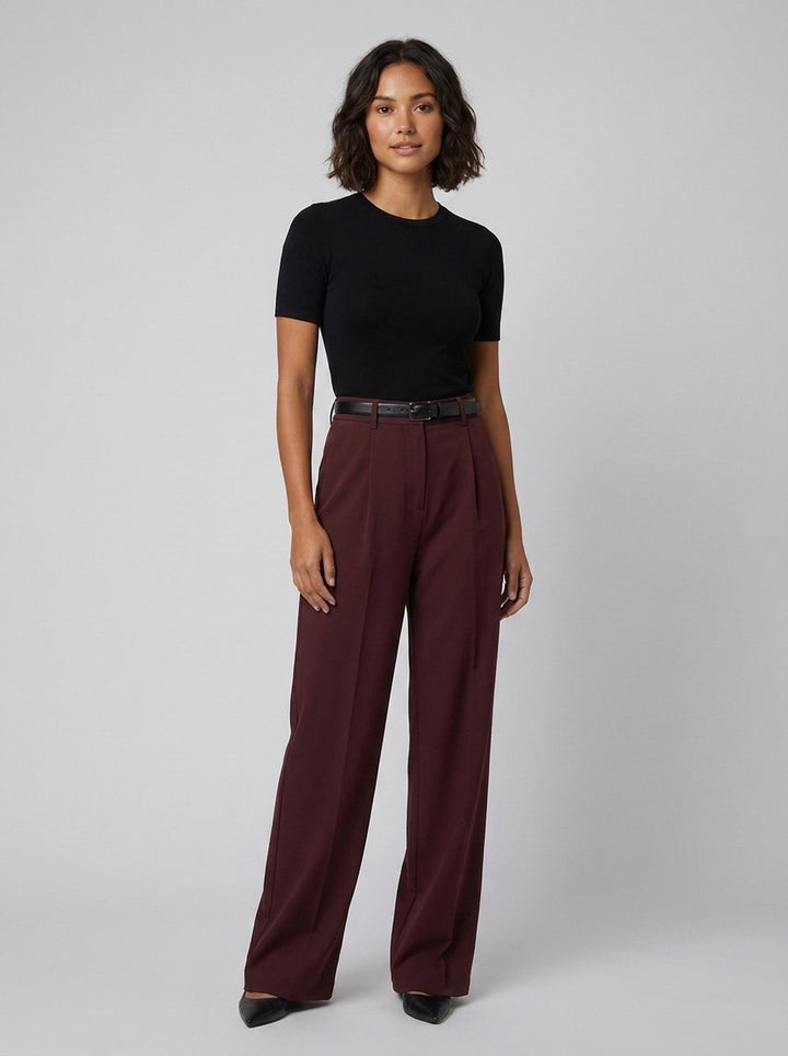 Sola wide leg pants burgundy