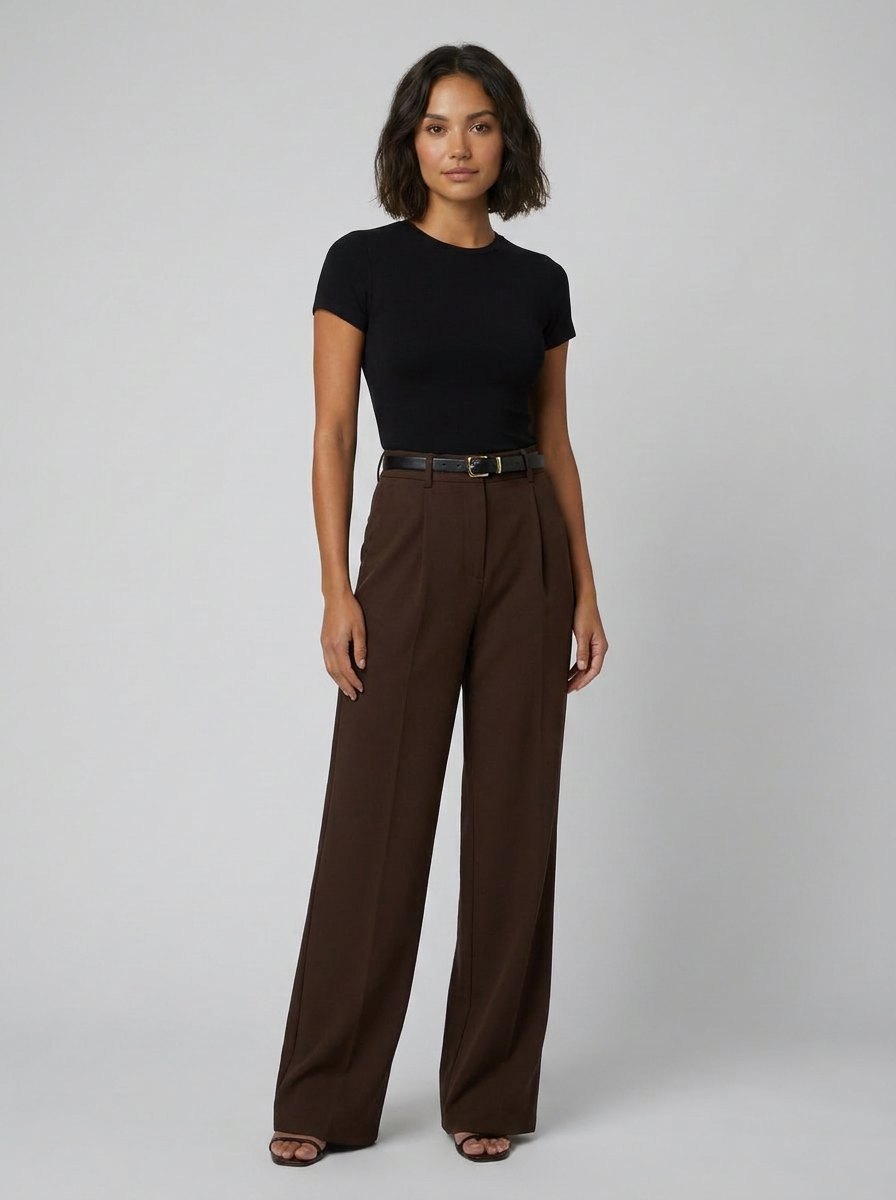 Sola wide leg pants dark brown