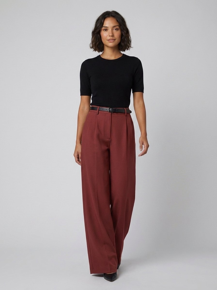 Sola wide leg pants red