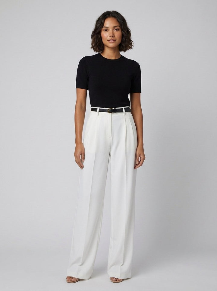 Sola wide leg pants white