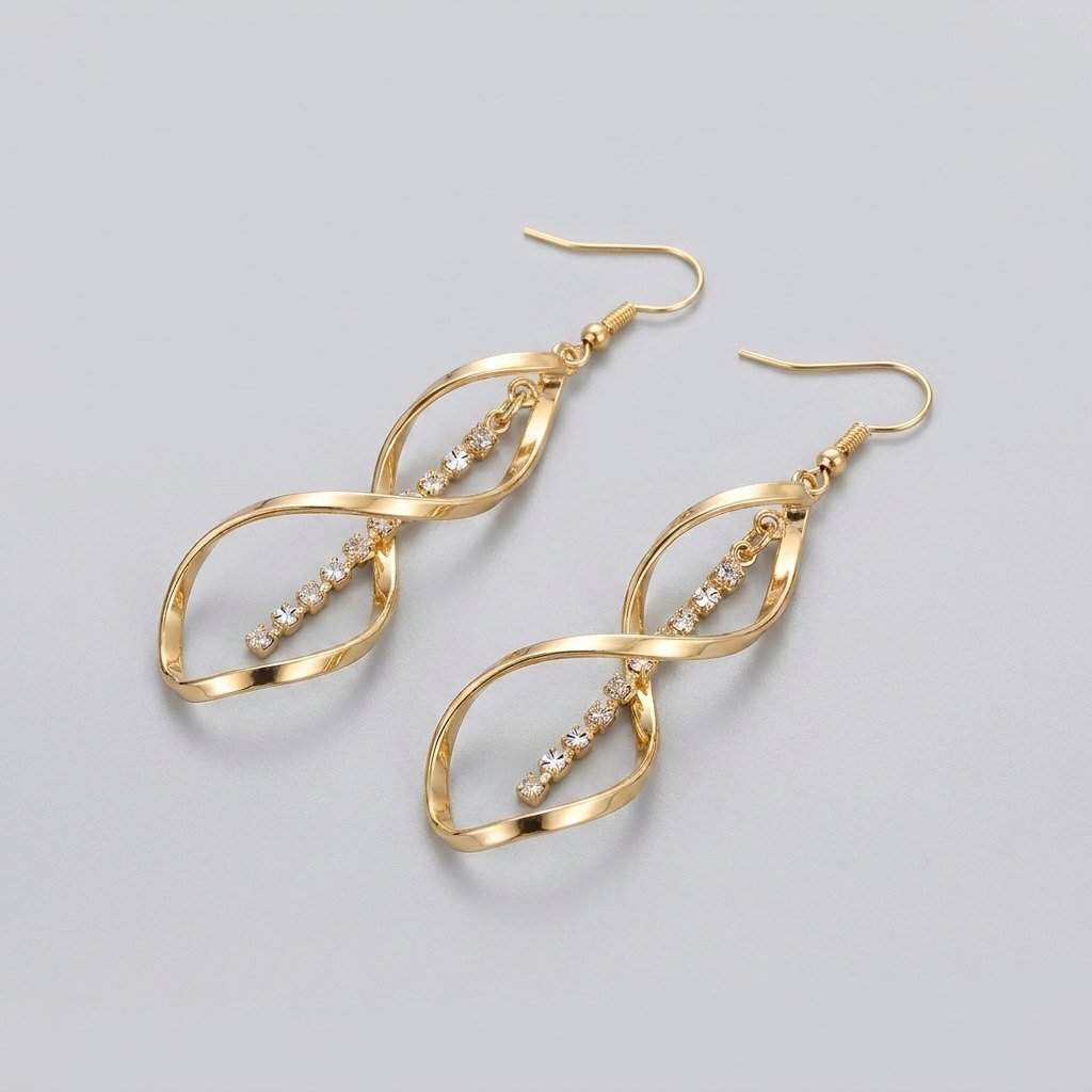 Solania spiral earrings angled view
