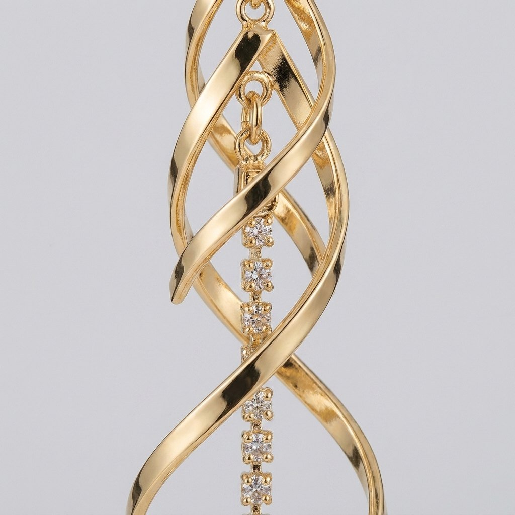 Solania spiral earring close-up detail