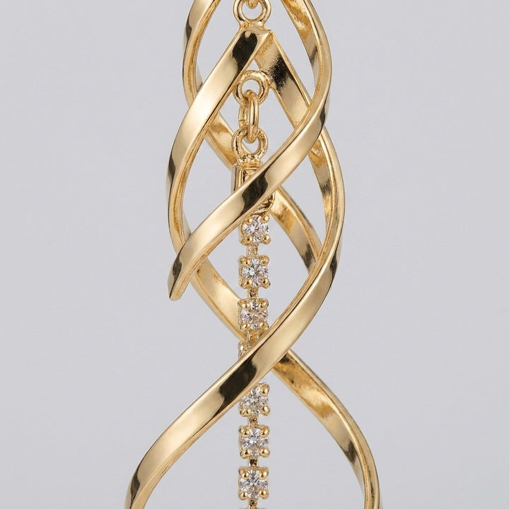 Solania spiral earring close-up detail