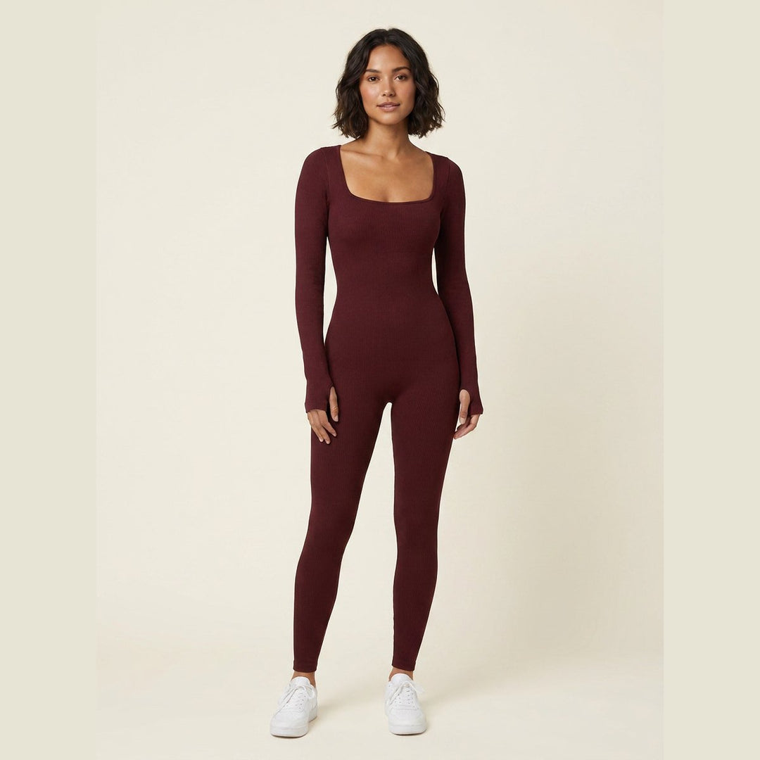 Soleil jumpsuit jujube red