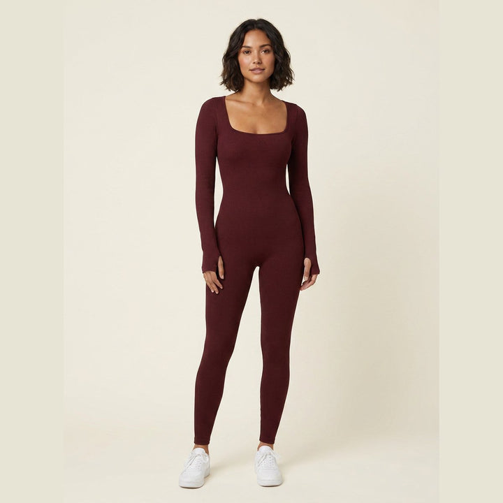 Soleil jumpsuit jujube red