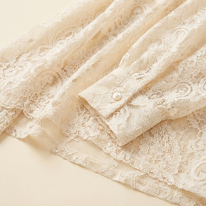 Soleil lace shirt fabric detail