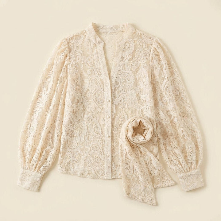Soleil lace shirt flat lay