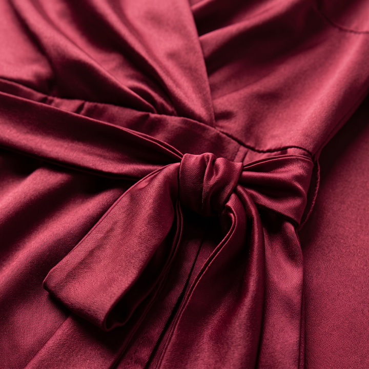 Solveig burgundy woven fabric detail