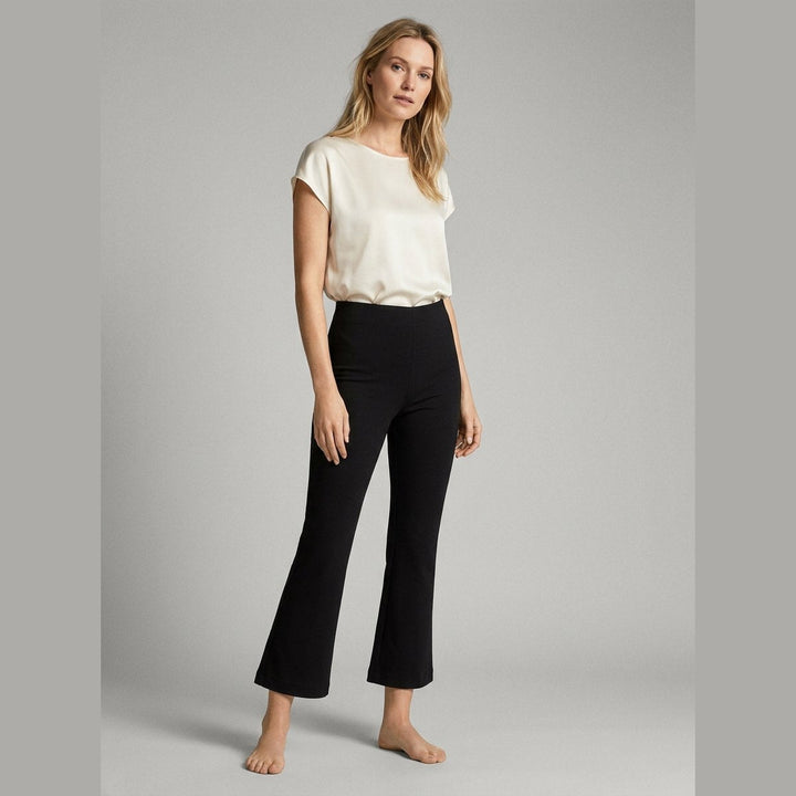 Sora black flare pants front pose