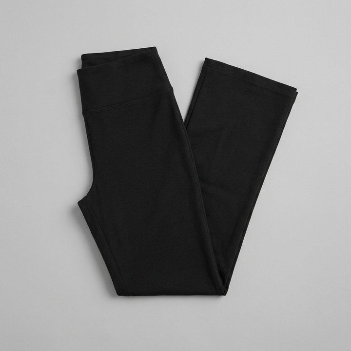 Sora black flare pants product flat lay