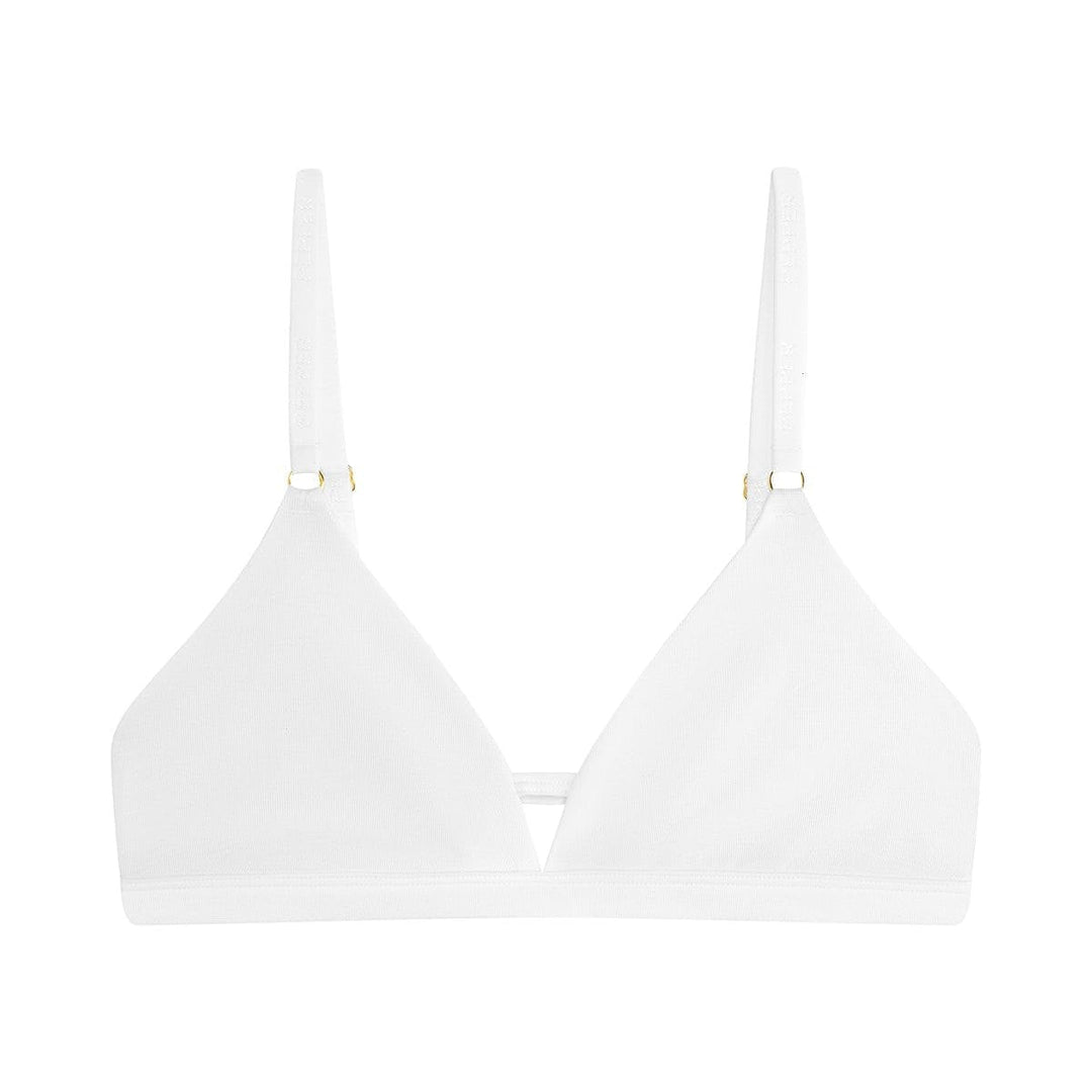 Supa Bra white wirefree cotton triangle front view