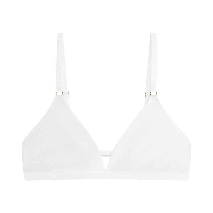 Supa Bra white wirefree cotton triangle front view