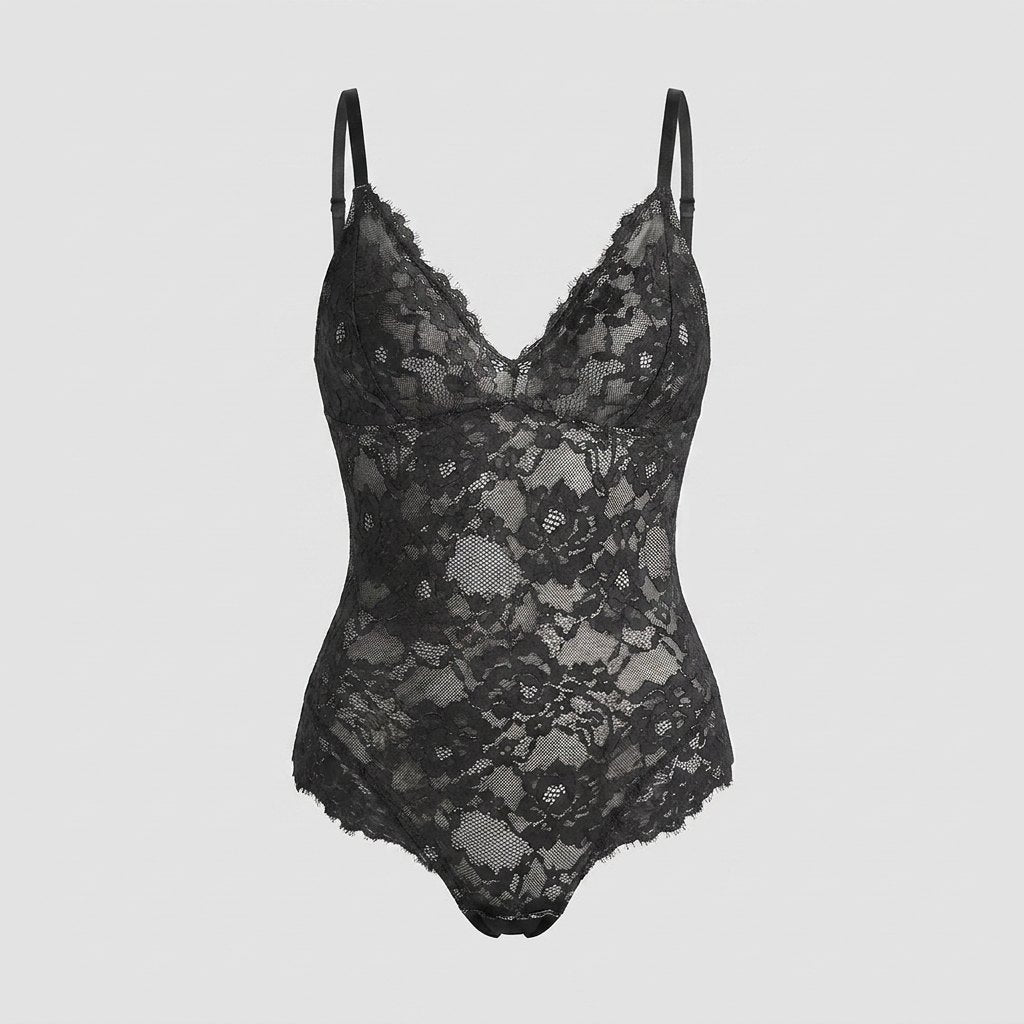 Svelte full lace bodysuit black