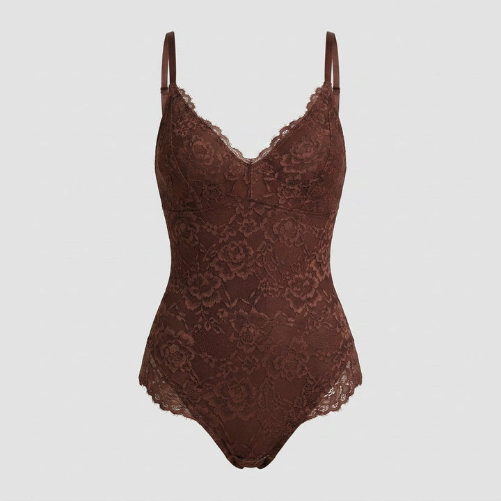 Svelte full lace bodysuit brown