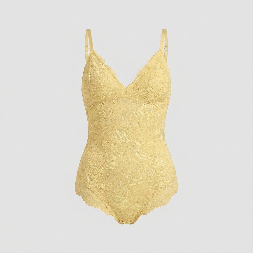 Svelte full lace bodysuit butter yellow