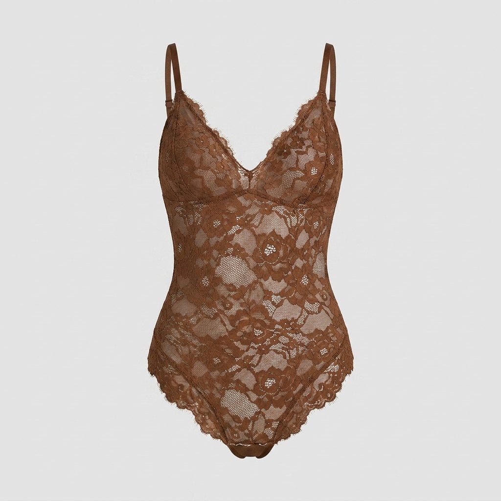 Svelte full lace bodysuit chocolate