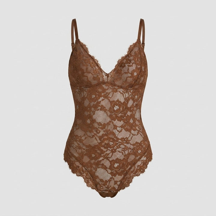 Svelte full lace bodysuit chocolate
