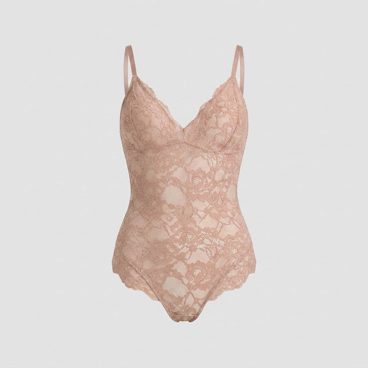 Svelte full lace bodysuit pink skin