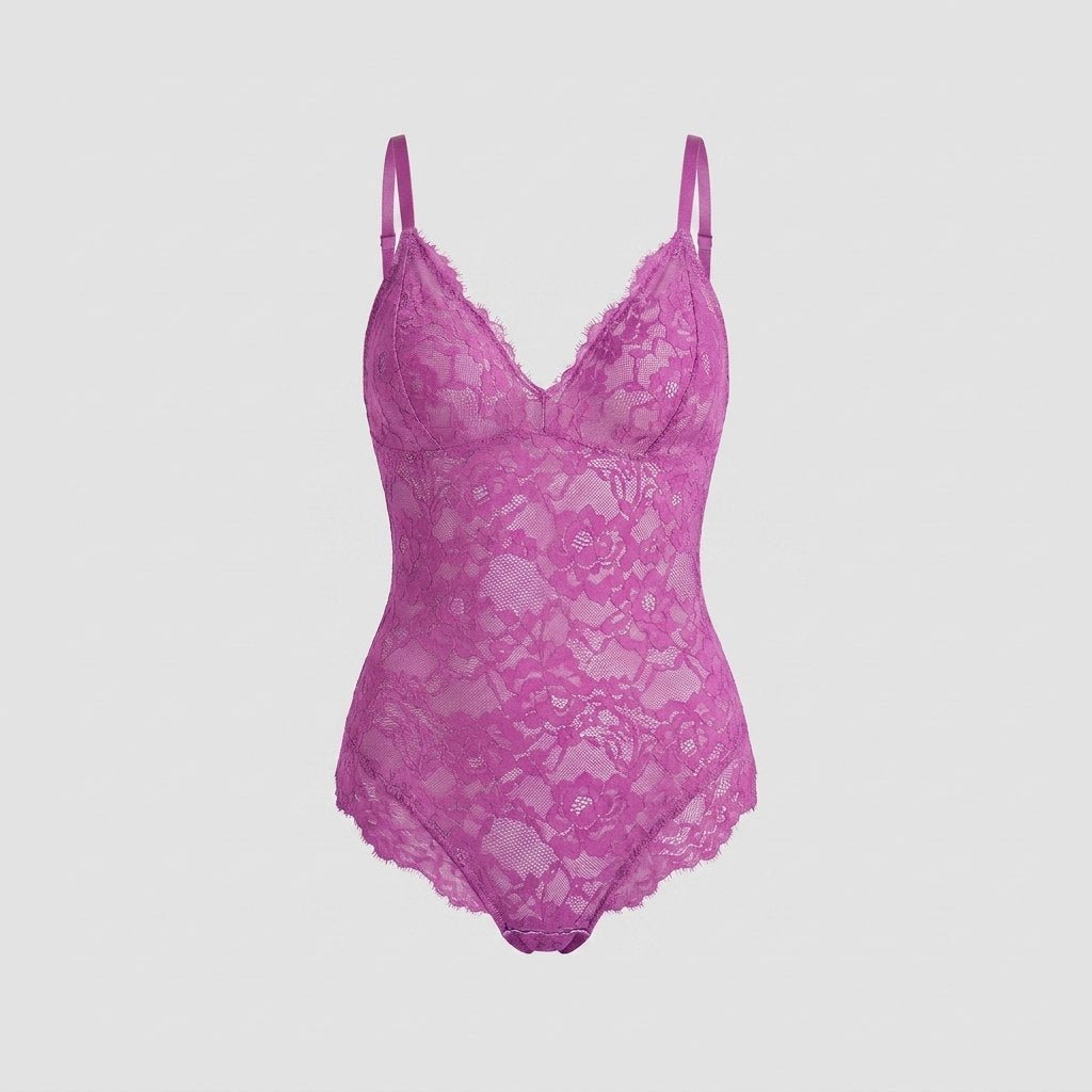 Svelte full lace bodysuit purple