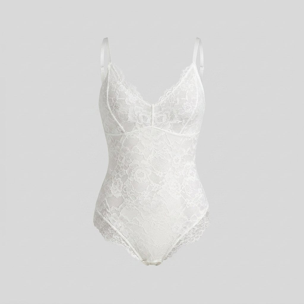 Svelte full lace bodysuit white