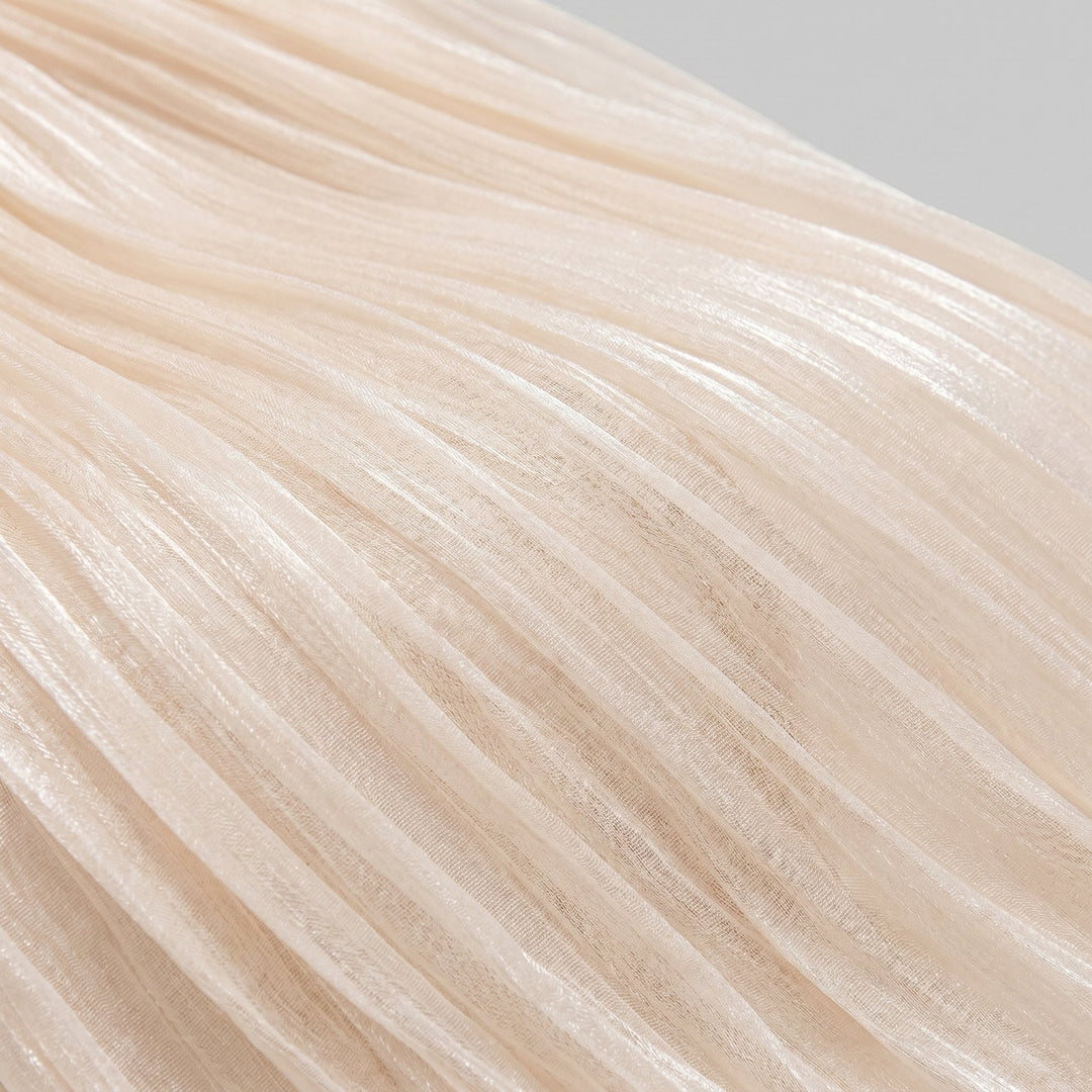 Sylvie pleated semi-sheer fabric close-up