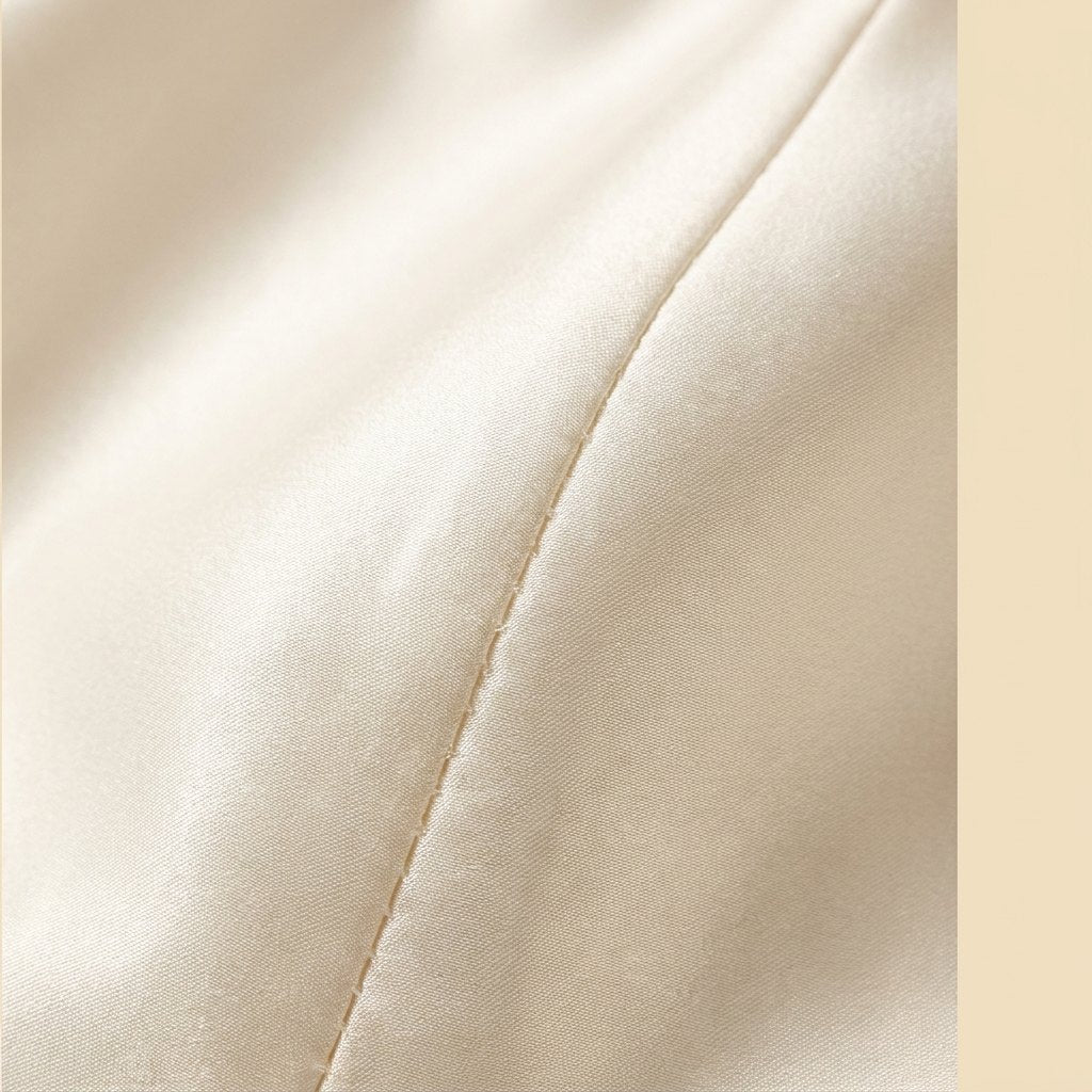 Talia white satin fabric detail