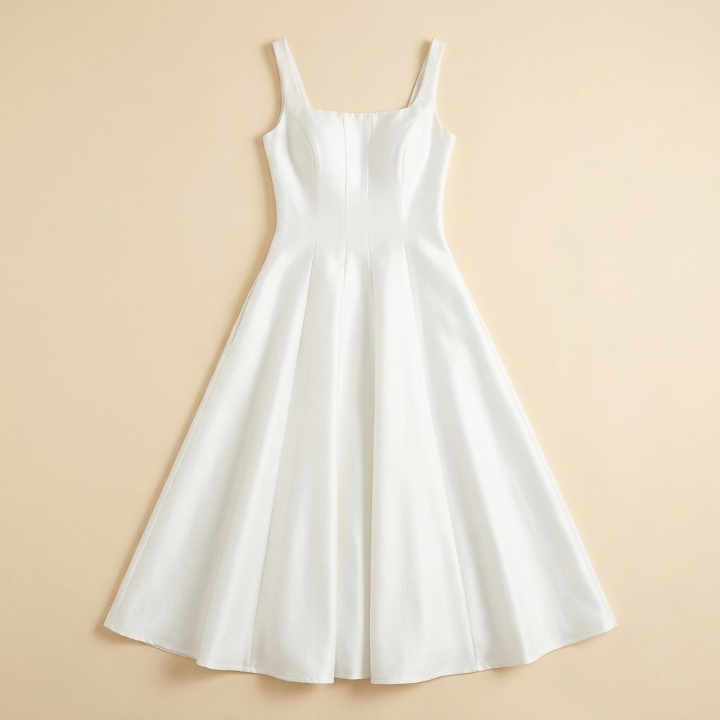 Talia white midi dress flat lay