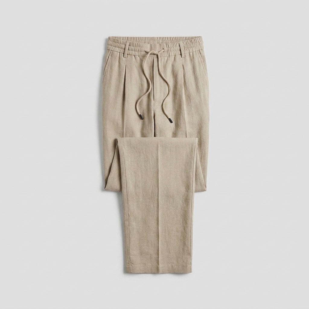 Talon khaki trousers flat lay