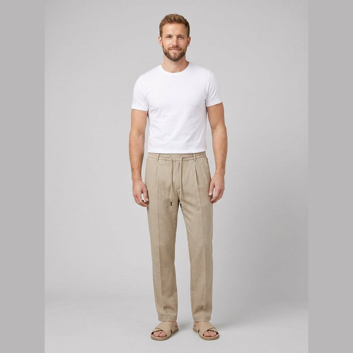 Talon khaki relaxed trousers on model