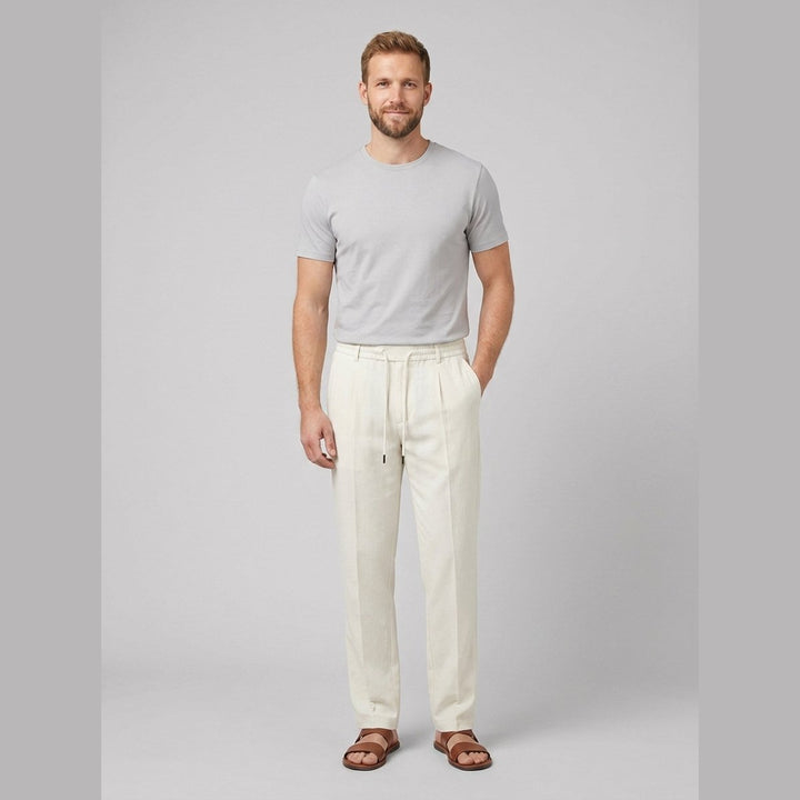 Talon white relaxed trousers on model