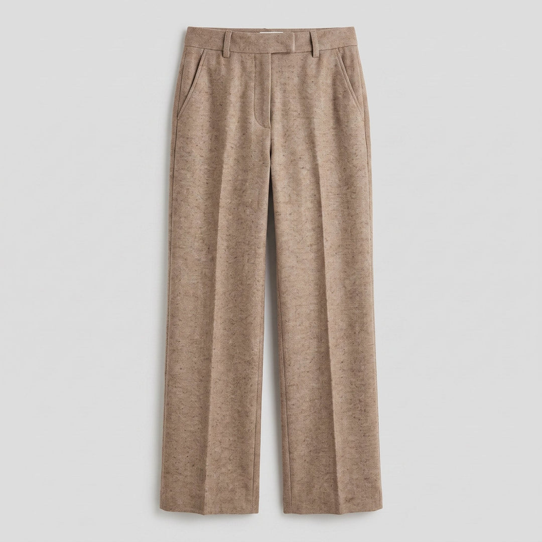 Tavi wool trousers camel flat lay