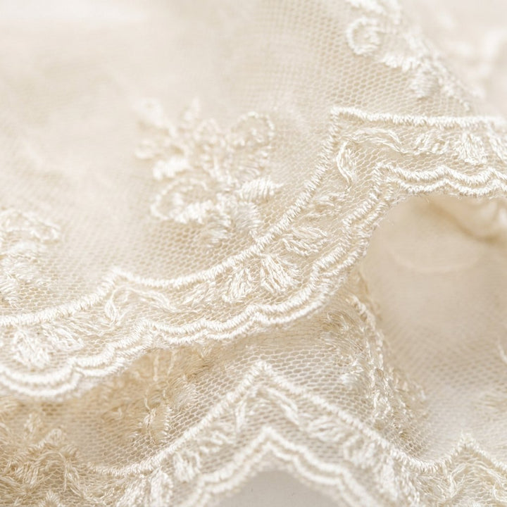 Teodora ivory lace fabric detail
