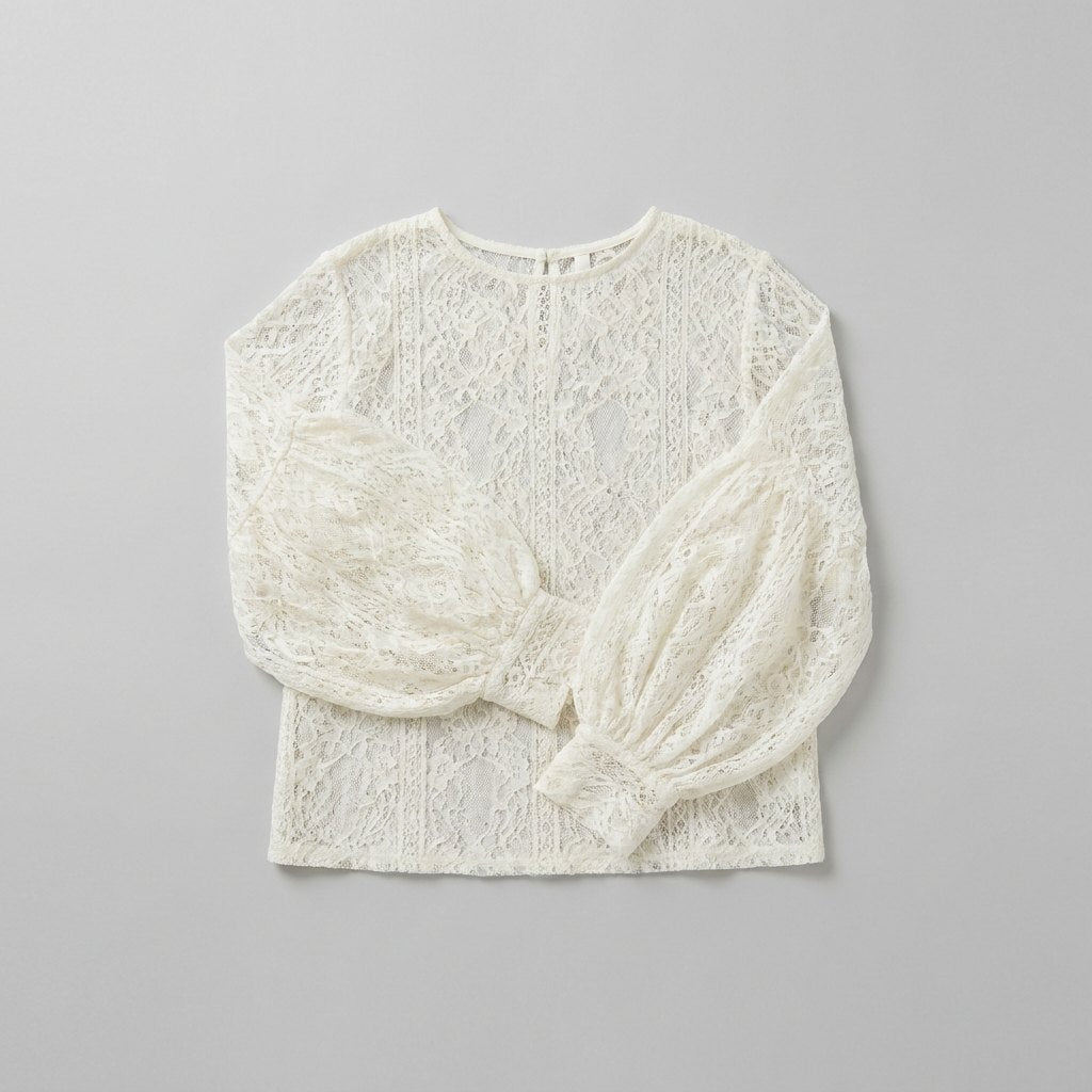 Teodora ivory lace blouse product flat lay