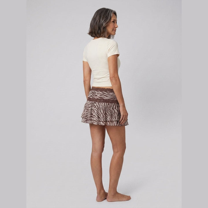 Vela Mini Skirt tiered ruffle, side view