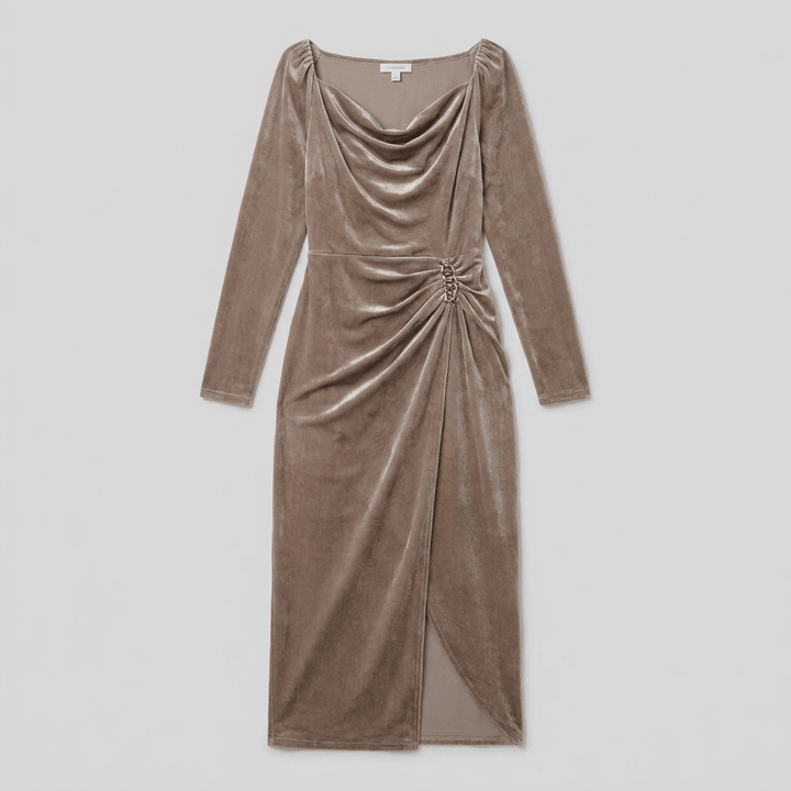 Vela velvet midi dress product flat-lay