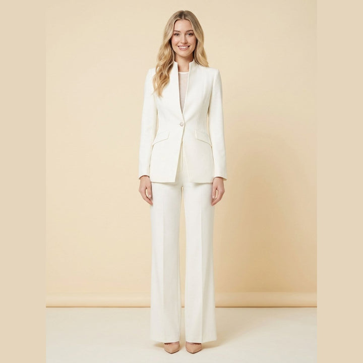 Vera blazer set ivory white on model