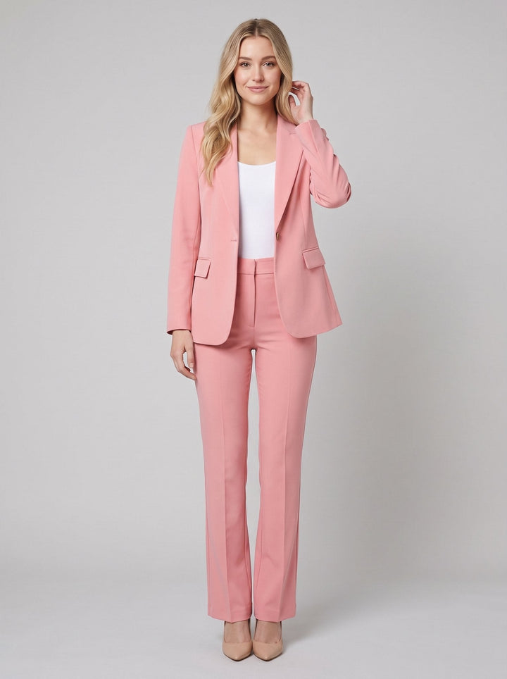 Vita women's suit pink tailored blazer and trousers on model