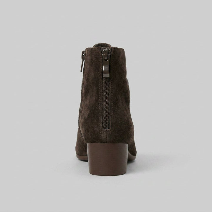 Viva suede ankle boot back zip