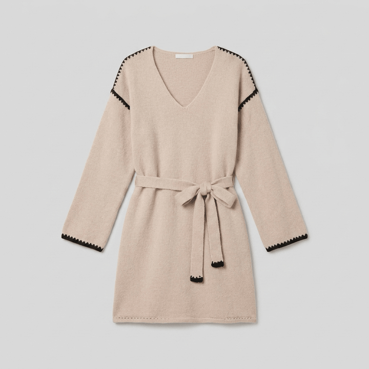 Wilma knit v-neck dress product flat-lay