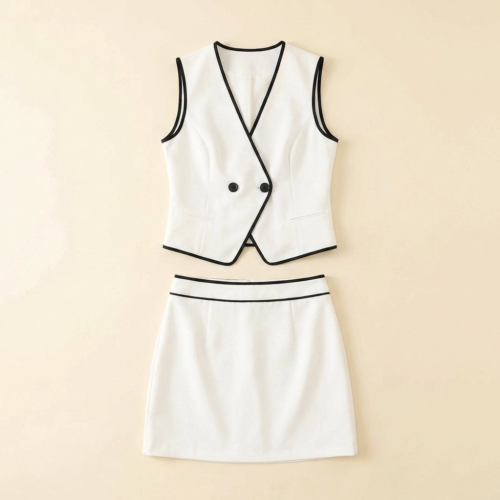 Wina white suit flat lay