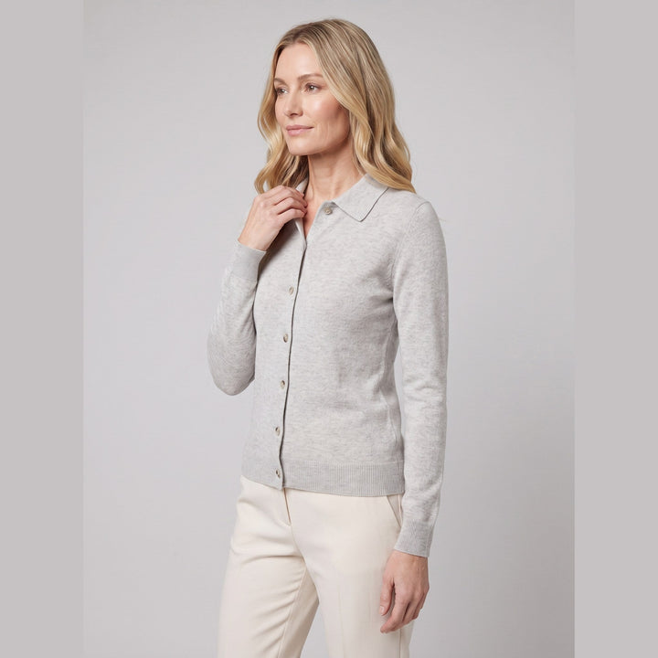 Windsor polo cardigan gray on model
